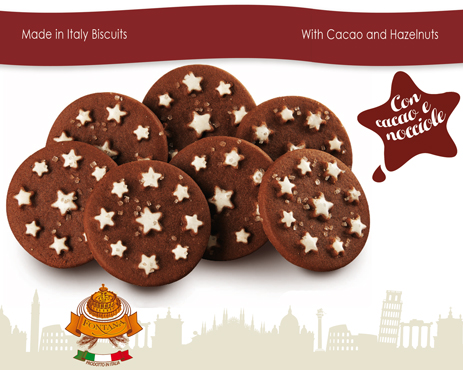 Made in Italy chocolate biscuits for wholesale business to business food distributors, Italian breakfast biscuits manufacturer for food wholesale distribution worldwide
