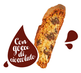 Cantucci cookies prepared with dark chocolate chips